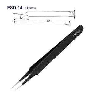 Anti-static Stainless Steel Tweezers (ESD-14)
