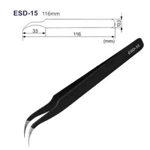 Anti-static Stainless Steel Tweezers (ESD-15)