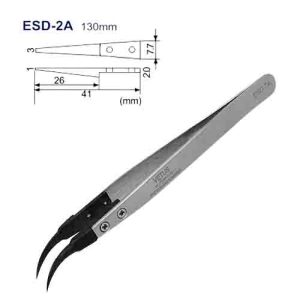 ESD Replaceable Tip SS Tweezers (ESD-2A)
